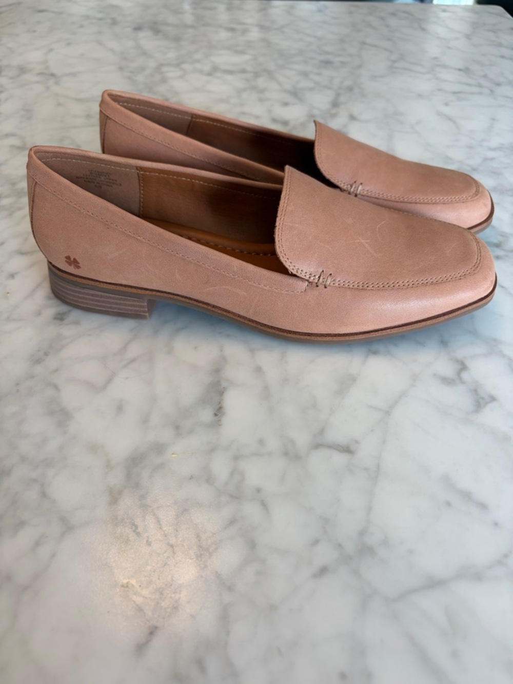 Lucky Brand Women's Tan Leather Slip-On Loafers Size 9.5